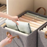 Foldable Wardrobe Organizer, Steel Frame Storage Box, Folding Fabric Baskets For Storage, Collapsible Steel Frame Storage Box, Stackable Closets Clothes Pants Jeans Storage Box, Household Large Capacity Storage Wardrobe