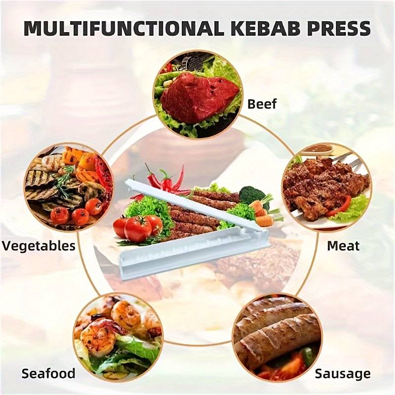 Single Row Kabab Maker, Manual Kebab Mold, Outdoor BBQ Kofta Maker Tool, BBQ Accessories Tool