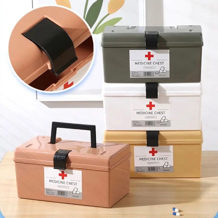 Medicine Cabinet Organizer, Household Large Capacity Medic Box, Portable First Aid Kit Emergency Box, Family Nursing Medicine Box, Dormitory Baby Medicine Storage Box