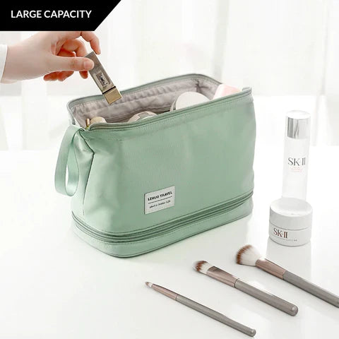 Ultimate Makeup Travel Pouch, Double Layer Cosmetic Bag, Waterproof Organizer Case, Unique Makeup Bag, Cosmetic Travel Bag, Waterproof Organizer Case, Toiletry Bag for Women