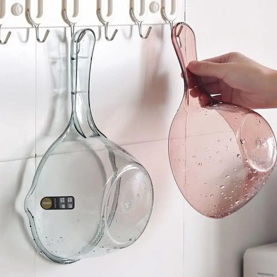 Plastic Water Ladle, Long Handle Water Ladle, Water Bath Scoop, Multipurpose Transparent Ladle For Home Kitchen Bathroom Outdoor, Hair Wash Bucket, Large Capacity Shower Ladle