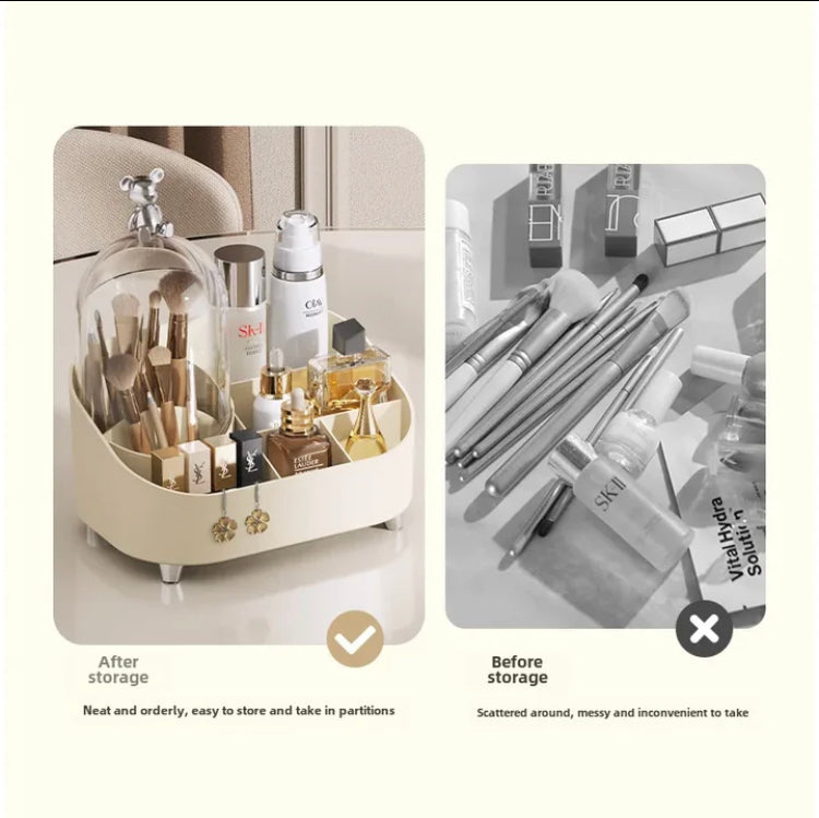 Multifunctional Makeup Storage Box, Large Capacity Desk Organizer Cosmetics Brushes, Makeup Organizer Durable Space Saving