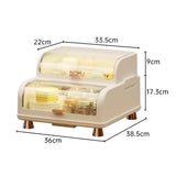 Double Layer Kitchen Dish Rack with Lid, Dustproof Dish Rack Organizer, Kitchen Dish Drying Rack, Multifunctional Storage Organizer