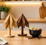 Expandable Tree Shape Pot Stand, Tree Design Wooden Trivet,     Foldable Wooden Heating Pad,     Heat Resistant Wooden Pot Stand,     Blossom Wooden Trivet
