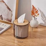 Desktop Tissue Organizer With Wooden Lid, Toilet Paper Holder, Tissue Paper Dispenser, Toilet Paper Napkin Holder