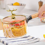 Heat Resistant Cooking Glass Pot, New Transparent Design Pot, Kitchen Cooking Saucepan