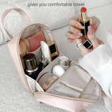Shell Shape Cosmetic Bag, Large Capacity Handheld Cosmetic Bag, Multiple Compartments PU Travel Pouch, Waterproof Wash Kit Handbag, Fashionable Makeup Organizer with Handle, Stylish Double Zipper Travel Bag