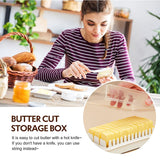 Butter Cutting Box, Crisper Butter Cutting Case With Lid, Cheese Butter Cutting Storage Box,  Butter Refrigerator Fresh Keeper Container, Transparent Plastic Butter Box With Cover
