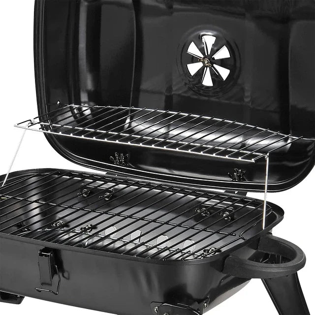 Foldable Tabletop BBQ Grill, Portable Small Charcoal Grill, Mini Tabletop Smoker Camping Cooker, Stainless Steel Portable Collapsible Barbecue Shelf