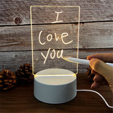 Writing Led Lamp, Led Note Board, Acrylic Erasable Message Small Board, Creative Led Night Light USB Message Board With Pen, Decoration Night Lamp, Rewritable Message Board with Warm Soft Light, LED Photocopying Table Drawing Board