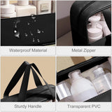 3 Pcs Transparent Cosmetic Bag, Transparent Oriented Makeup Bag, Carry Travel Zippered Pouch Bag, Waterproof Portable Travel Cosmetics Pouch