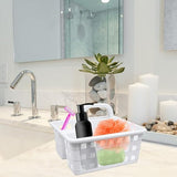 3 Compartments Shower Caddy Basket With Handle, Durable Bathroom Storage Organizer, Toiletries Storage Basket