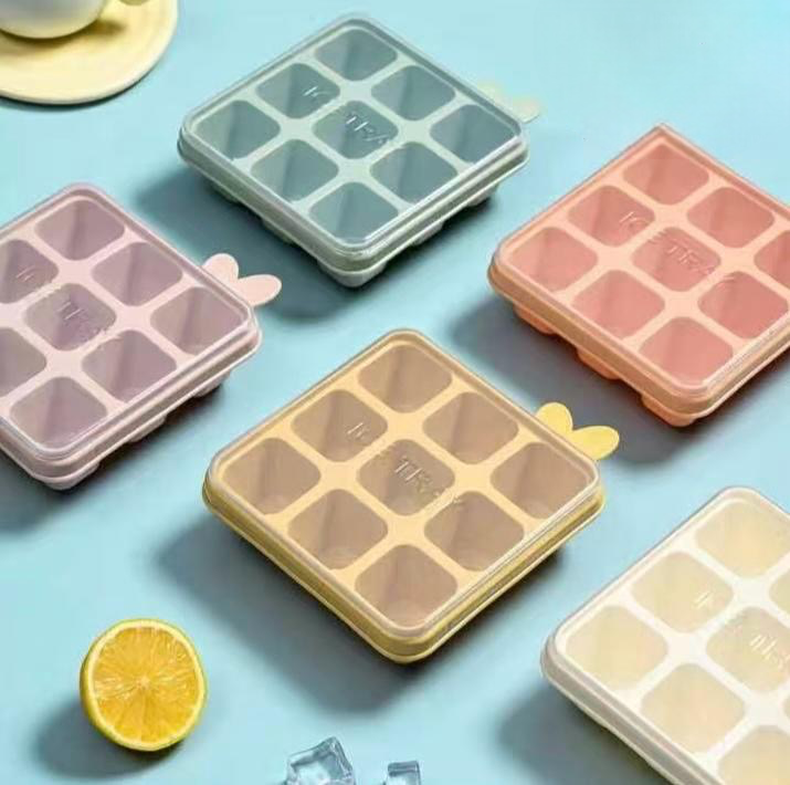 9 Grid Ice Cube Mold, Plastic Ice Cube Tray, Square Shape Ice Cube Tray