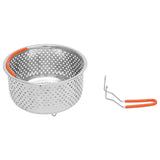 Stainless Steel Cooking Steamer With Handle, Kitchen Pot Pressure Cooker, Anti-scald Steamer Basket, Multifunctional Fruit Vegetable Washing Basket, Deep Fryer Pot Strainer