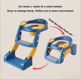 2 In 1 Portable Toilet Seat, Foldable Toilet Training Seat, Portable Kids Upgraded Step Toilet Seat