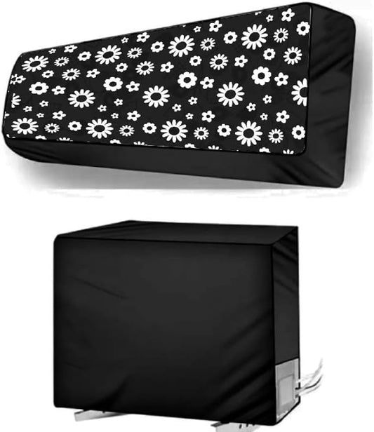 1/1.5 Ton Air Conditioner Waterproof Cover For Indoor And Outdoor, Adjustable Dust Proof AC Cover, Printed Quilted AC Cover