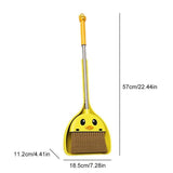 Yellow Duck Broom And Dustpan Set, Cartoon Toddler Broom Set, Plastic Standing for Little Housekeeping Helper, Cute Mini Broom with Dustpan, Kids Mini Sweeping Broom Set, Kids Play House Cleaning Toy, Multifunctional Broom And Shovel