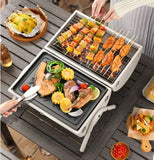 Outdoor BBQ Grill, Dual-Purpose Barbecue Grill, Foldable Camping Grill