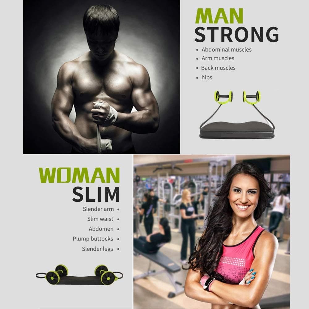 Multifunctional AB Wheel Roller, Core Abdominal Exercise, Multifunctional Home Gym Workout Equipment, Muscle Exercise Fitness Equipment, Pull Rope Resistance Bands Slimming Device, Stretch Elasticity Abdomen Waist Slimming Trainer