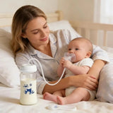 Hands Free Baby Feeding Bottle, Anti Colic BPA Free Nursing Bottle with Silicone Tube, Self Feeding Baby Milk Bottle