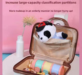 Portable Mini Bear Makeup Handbag, Mini Bear Travel Cosmetic Bag, Durable Zipper Cosmetic Bag