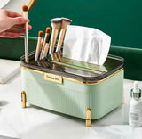 Light Luxury Living Room Tissue Box, Desktop Tissue Box With Mobile Phone Holder, Multifunctional Bathroom Tissue Storage Box