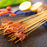 Pack Of 80 BBQ Bamboo Stick, Long & Flat Barbeque Grill Bamboo Stick, Wooden Barbecue Kabob Skewers