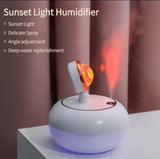 Sunset Night Light, 2 In 1 Mini Wireless Sunset Lamp, Air Humidifier Sunset Lamp