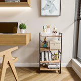 4-Tier Iron Frame Wooden Bookshelf Storage, Multi Layer Storage Rack, Multifunction Kitchen Storage Rack