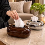 Nordic Oval Tissue Dispenser,
Premium Tabletop Tissue Dispenser, Glossy Wood Finish Tissue Box