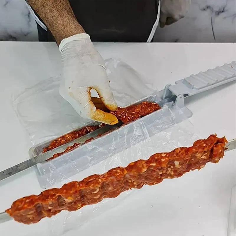 Single Row Kabab Maker, Manual Kebab Mold, Outdoor BBQ Kofta Maker Tool, BBQ Accessories Tool