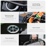 Foldable Tabletop BBQ Grill, Portable Small Charcoal Grill, Mini Tabletop Smoker Camping Cooker, Stainless Steel Portable Collapsible Barbecue Shelf