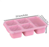 5 Compartment Lunch Box With Transparent Lid, Heat Resistant Leak Proof Fruit Box, Durable Bento Lunch Box, Meal Prep Organizer