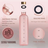 1L Time Marker Water Bottle, Motivational Water Bottle With Time Markings, Sports Water Bottle for Outdoor Activities