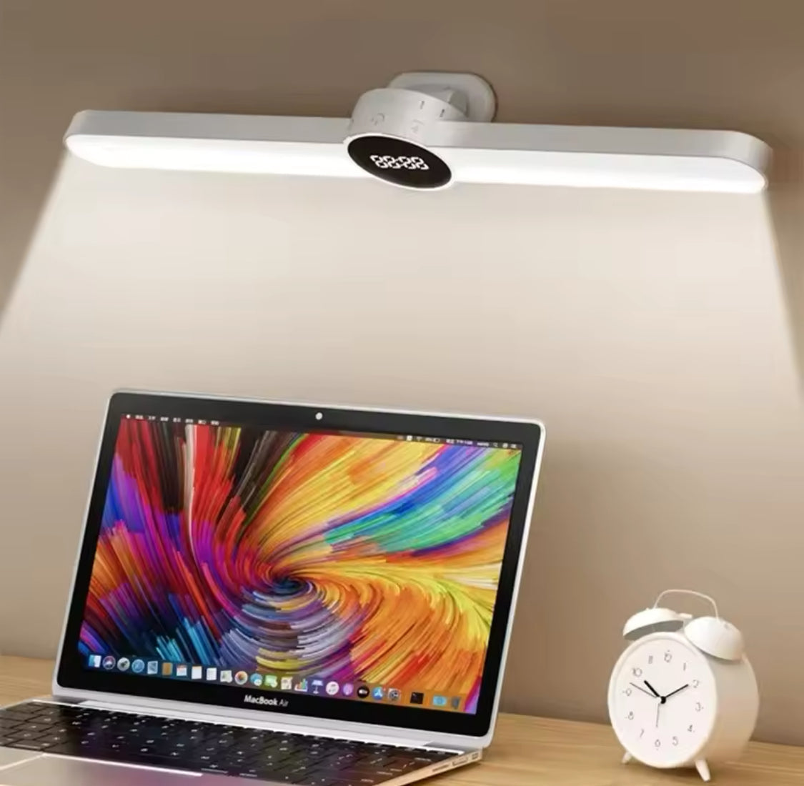 Rechargeable LED Desk Lamp,  Magnetic Stepless Hanging  Clock Table Lamp, Cabinet Closet Bedroom Desk Night Light