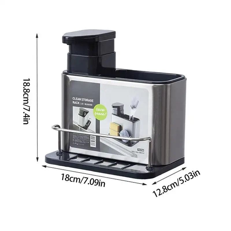 Kitchen Sink Cutlery Holder, Stainless Steel Flatware Organizer, Kitchen Utensils Cutlery Caddy Counter, Multifunctional Kitchen Sink Washing Sponge Storage Rack, Chopstick Cage with Water Outlet Tray