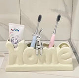Rabbit Decor Home Style Toothbrush Storage Holder, Bathroom Shelf Toothbrush Storage Rack, Family Bath Toothpaste Storage Rack