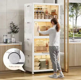 Multi Layer Foldable Storage Cabinet, Bedroom Closet Organizer With Doors, Portable Wardrobe Cabinet, Clothes Storage Organizer, No Installation Storage Cabinet, Plastic Folding Storage Cabinet