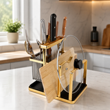 Kitchen Utensil And Pot Lid Organizer, Multi Purpose Kitchen Organizer, Elegant Knife And Lid Holder