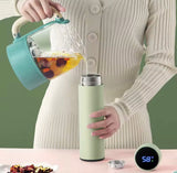 500ML LED Temperature Display Bottle, Stainless Steel Intellective Thermos with Double Bottom, Smart Vacuum Insulated Water Bottle