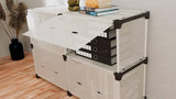 Multiayer Dustproof Cabinet Storage Shelf, Plastic Book Cabinet Organizer, Multipurpose Storage Rack, Portable Wardrobe Cabinet, Clothes Storage Organizer, No Installation Storage Cabinet