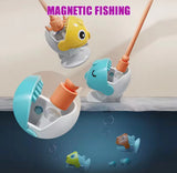 Kids Magnetic Fishing Catching Toy Game, Rotating Fish Catching Toy, Musical Educational Fishing Board Game, Kids Fishing Competition Play Set, Fishing Adventure Game Table for Kids, Educational Magnetic Fish Catching Game