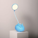 Cute Rabbit Desk Lamp With Pen Holder, Foldable Table Desk Book Reading Lamp, Rechargeable Study Lamp