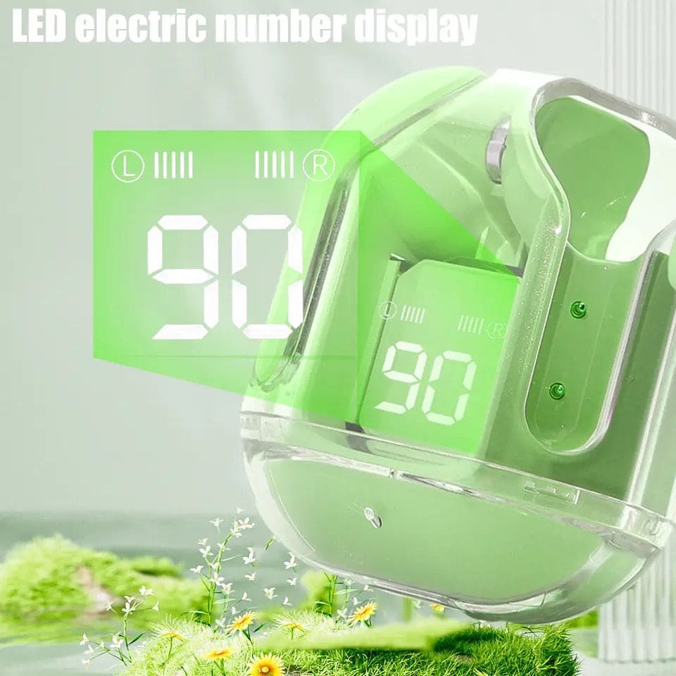 Transparent Wireless Earbuds, Air 31 TWS Earphone, Digital Wireless Bluetooth Earphones, Stereo Ring Headset With Built-in Charging Compartment, Waterproof In Ear Touch Control Earplug, In Ear Headsets with Built-in Mic