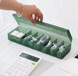 Multi Compartment Data Cable Storage Box, Transparent Data Cable Organizer With Lid, Dustproof Desktop Organizer For Office Home
