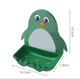 Cute Penguin Soap Box, Penguins Shape Soaps Box with Hook, Cute Drain Toilet Free Punch Shelf Soap Box, Bathroom Soap Case, Dormitory Bath Soap Dish