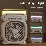3 in 1 Evaporative Air Conditioner Cooler, Portable Air Conditioner With LED Night Lights, Evaporative Air Cooler Humidifier Fan