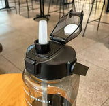 Pack Of 3 Transparent  Motivational Water Bottle, Large Capacity Water Bottle, Sports Water Bottle, Transparent Refillable Leakproof Water Bottle