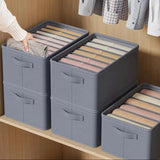 6 Grids Washable Wardrobe Clothes Organizer, Jeans Compartment Storage Box, Clothes Drawer Mesh Separation Box