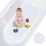 Rectangle PVC Anti Skid Bath Mat, Soft Shower Bathroom  Mat, Suction Cup Non Slip Bathtub Carpet